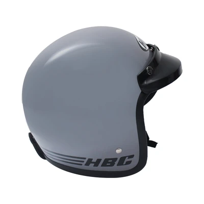 Gambar Hbc Classic Pet Chip Helm Half Face - Abu-abu