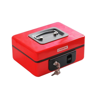 Gambar Krisbow 20x15x9 Cm Cash Box Double Lock - Merah