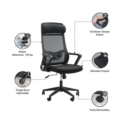 Gambar Informa Zilton Kursi Kantor Sandaran Tinggi - Hitam