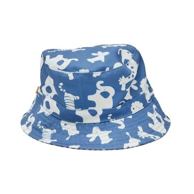 Gambar Ataru Topi Anak Bucket Animal Pattern - Biru