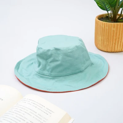 Gambar Ataru Topi Anak Bucket Reversible Button - Biru/Oranye