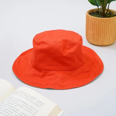 Gambar Ataru Topi Anak Bucket Reversible Button - Biru/Oranye