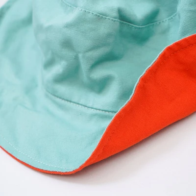 Gambar Ataru Topi Anak Bucket Reversible Button - Biru/Oranye