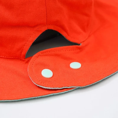 Gambar Ataru Topi Anak Bucket Reversible Button - Biru/Oranye