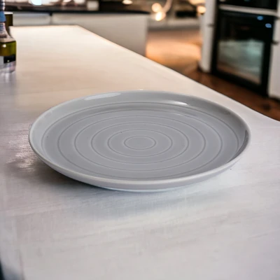 Gambar Delicia Piring Saji Dessert Porcelain Bright Marble 21.5 cm - Abu-Abu