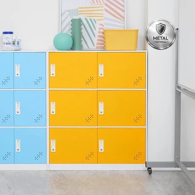 Gambar Informa Kiev Loker Besi Education 6 Pintu - Putih/Kuning