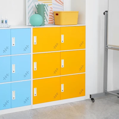 Gambar Informa Kiev Loker Besi Education 6 Pintu - Putih/Kuning