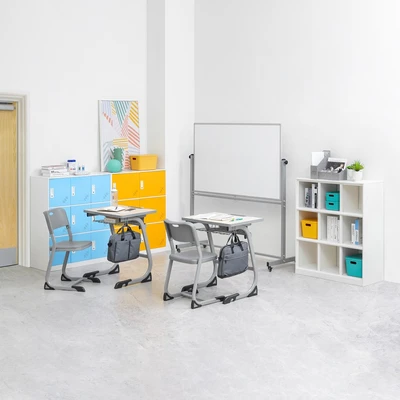 Gambar Informa Kiev Loker Besi Education 6 Pintu - Putih/Kuning