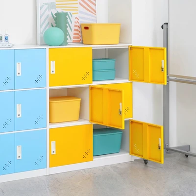 Gambar Informa Kiev Loker Besi Education 6 Pintu - Putih/Kuning