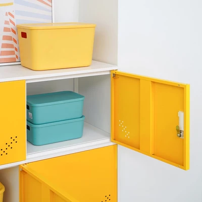 Gambar Informa Kiev Loker Besi Education 6 Pintu - Putih/Kuning