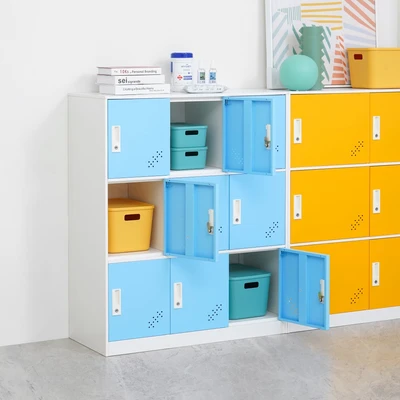 Gambar Informa Kiev Loker Besi Education 9 Pintu - Putih/Biru