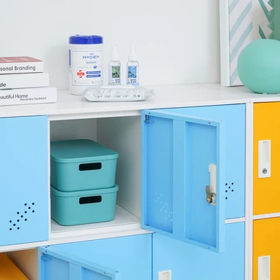 Gambar Informa Kiev Loker Besi Education 9 Pintu - Putih/Biru