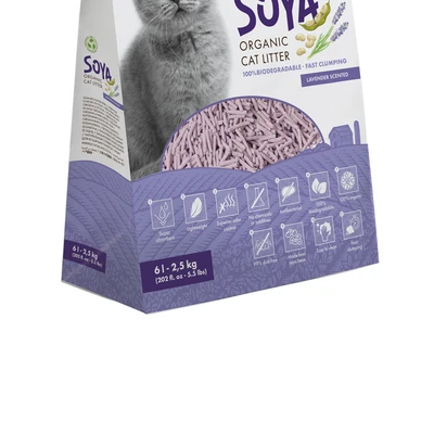 Gambar M-Pets Soya Pasir Kucing Organik Lavender 6 Liter