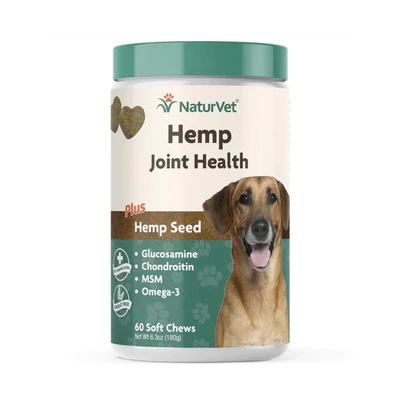 Gambar Naturvet Hemp Joint Health Soft Chews Vitamin Anjing 60 pcs