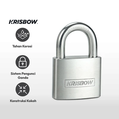 Gambar Krisbow Gembok Stainless Steel Brass Cylinder 5 cm - Silver