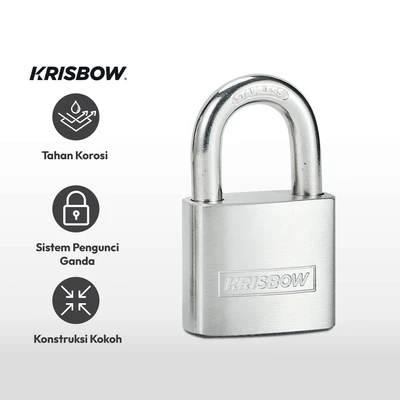 Gambar Krisbow Gembok Stainless Steel 4 cm - Silver