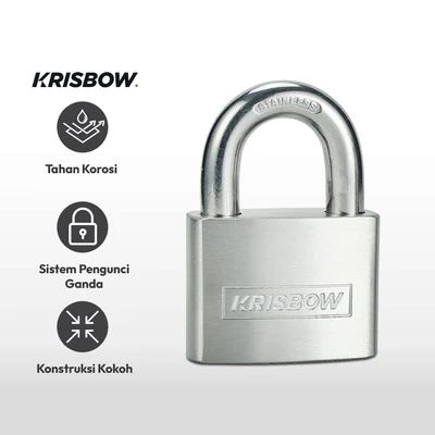 Gambar Krisbow Gembok Stainless Steel 6 cm - Silver