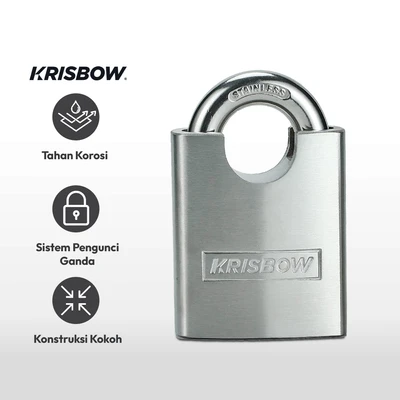 Gambar Krisbow Gembok Stainless Steel Shackle Protect 6 cm