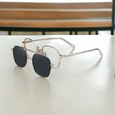 Gambar Parim Eyewear Kacamata Magnet Wide Aviator Metal - Gold