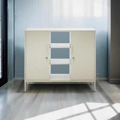 Gambar Informa Lynd Credenza Kabinet Kantor Metal 2 Pintu - Krem Beige