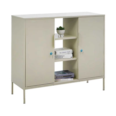 Gambar Informa Lynd Credenza Kabinet Kantor Metal 2 Pintu - Krem Beige