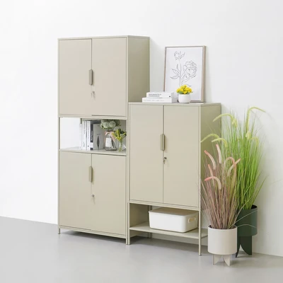 Gambar Informa Lynd Lemari Arsip Kantor Metal 4 Pintu - Krem Beige