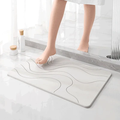 Gambar Forhom Keset Kamar Mandi Diatomite Hard Engraved 40x60 cm - Krem