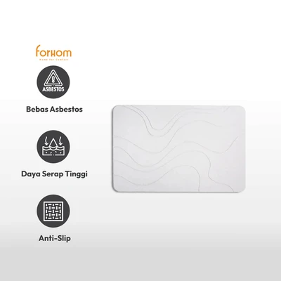 Gambar Forhom Keset Kamar Mandi Diatomite Hard Engraved 40x60 cm - Krem