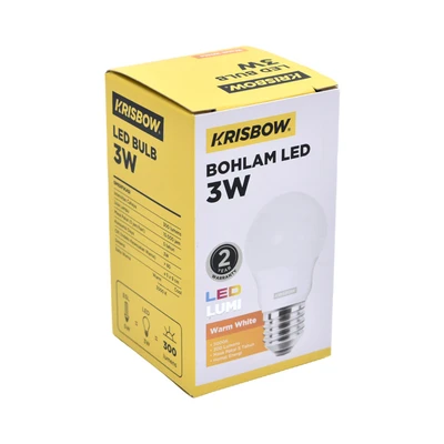 Gambar Krisbow Lumi Bohlam LED 3 Watt 300 Lumen Warm White E27 - Kuning