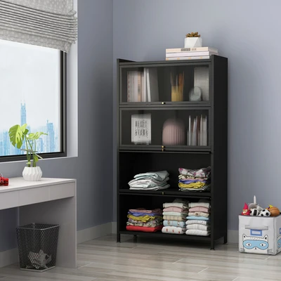 Gambar Stora Kabinet Kantor Metal 5 Tingkat Dengan 4 Pintu - Hitam