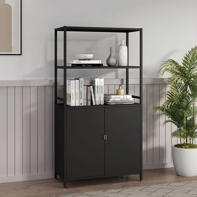 Gambar Stora Kabinet Kantor Metal 5 Tingkat Dengan 2 Pintu - Hitam
