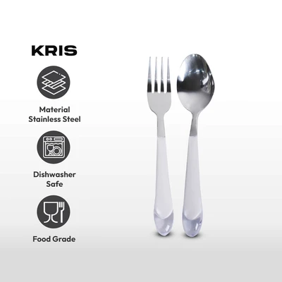 Gambar Kris Set 12 Pcs Alat Makan - Putih