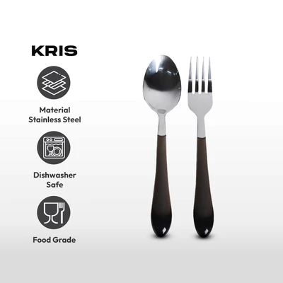 Gambar Kris Set 12 Pcs Alat Makan - Hitam