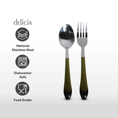Gambar Delicia Alat Makan Set 12 pcs - Hijau