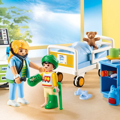 Gambar Playmobil City Life Children Hospital Room 70192
