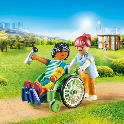Gambar Playmobil City Life Patient In Wheelchair 70193