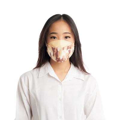 Gambar Ataru Kyou Masker Pelindung 4 Lapis Kf94 Camo - Krem Beige