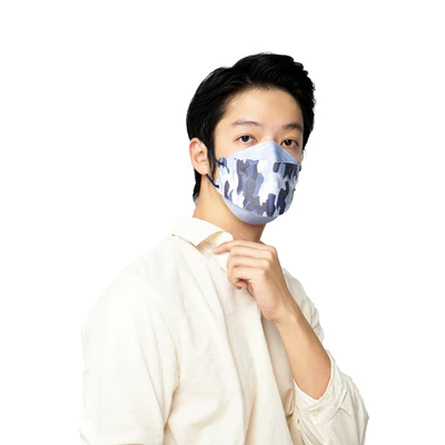 Gambar Ataru Kyou Masker Pelindung 4 Lapis Kf94 Camo - Biru Muda