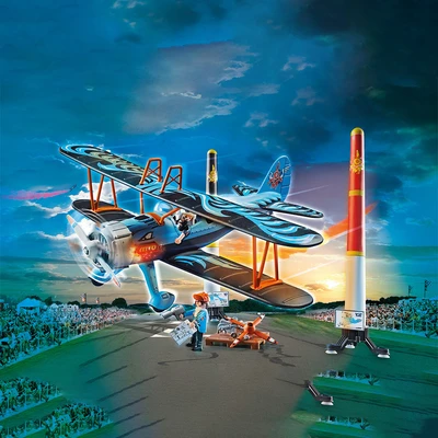 Gambar Playmobil Set Air Stunt Show Phoenix Biplne 70831