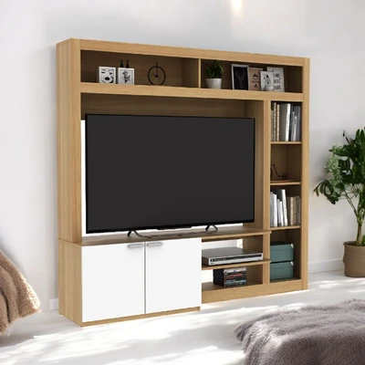 Gambar Selma Stunn Lemari Tv Entertainment Centre - Euro Oak/putih