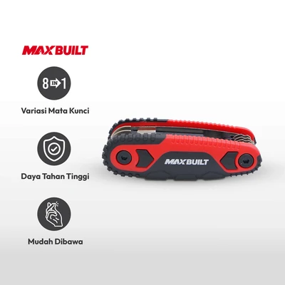 Gambar Maxbuilt Set Kunci L Hex Lock Folding 1/4-3/32 Inch