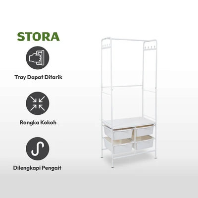 Gambar Stora Gantungan Pakaian Dengan 4 Tray Plastik
