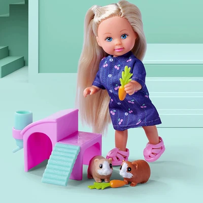 Gambar Simba Toys Evi Dengan 2 Cute Guinea Pigs & House