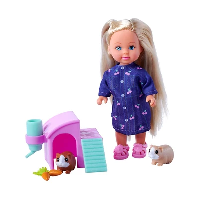 Gambar Simba Toys Evi Dengan 2 Cute Guinea Pigs & House