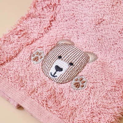 Gambar Ataru 45x100 cm Handuk Mandi Anak Bear - Pink