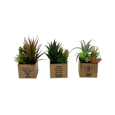 Gambar Arthome Tanaman Artifisial Succulent Dengan Light Set-a In Shaw Pot