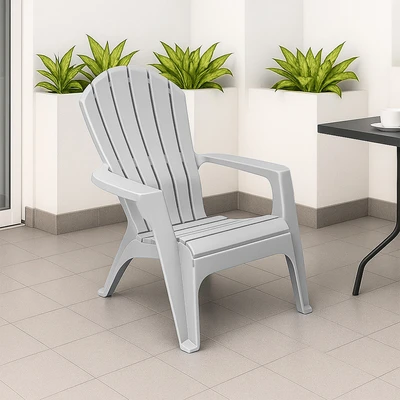 Gambar Soleil Adirondack Kursi Teras Plastik - Abu-Abu Muda