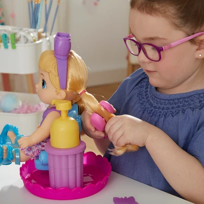 Gambar Baby Alive Set Boneka Bayi Sudsy Styling Blonde Hair F5112