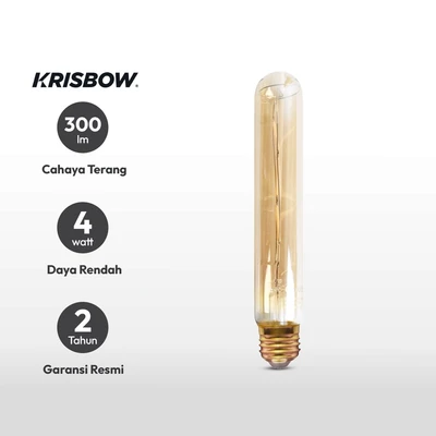 Gambar Krisbow Bohlam LED Filamen 4 Watt 300 Lumen Warm White E27 - Kuning