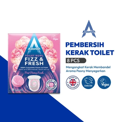 Gambar Astonish Pink Peony Tablet Pembersih Kerak Toilet 8 Pcs - Biru/Pink